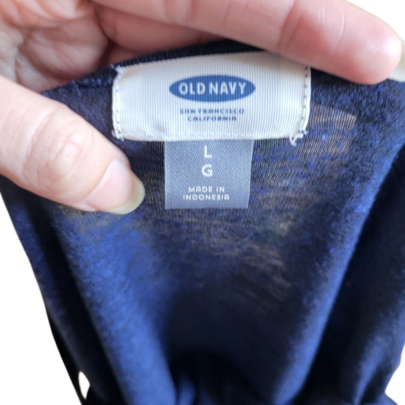 Old Navy dark blue flowy tank top, size large - Picture 3 of 4